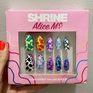 Cow print false nail set